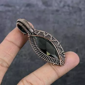 Натуральный зеленый аметист, драгоценный камень, медная проволока, подарочная ювелирная подвеска 2,48 дюйма, y5W41