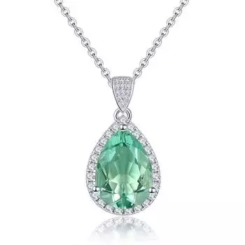 Натуральный зеленый флюорит, подвески из стерлингового серебра 5 карат, натуральный драгоценный камень, кристалл, классические романтические женские подарки на День матери