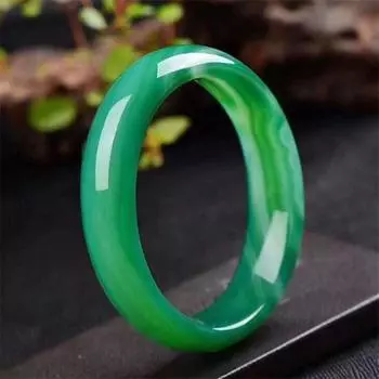 Натуральный зеленый нефритовый браслет, очаровательные украшения, модные аксессуары, амулет на удачу, подарки для женщин Surface width:13mm