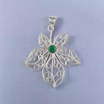 Натуральный зеленый оникс драгоценный камень 925 стерлинговое серебро ювелирные изделия ручной работы кулон 2,29 CP-19-14