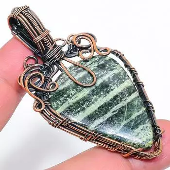 Натуральный зеленый швейцарский опал, драгоценный камень, медная проволока, подарочная подвеска 2,76 дюйма d7Q88