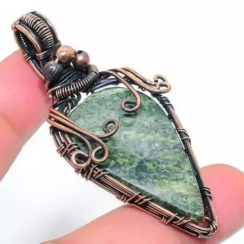 Натуральный зеленый швейцарский опал, драгоценный камень, медная проволока, подарочная подвеска 2,56 дюйма z2o06