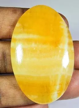 Натуральный желтый кружевной агат овальный яшмовый кабошон россыпью драгоценный камень 33X53X08MM PP-1043