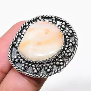 Натуральный жемчуг Бива, драгоценный камень ручной работы, кольцо из стерлингового серебра 925 пробы, размер объявления Z1m19