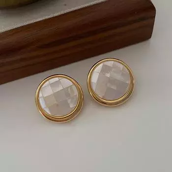 Натуральный жемчужный диск с ракушкой, легкий роскошный темперамент, простая французская атмосфера, высококачественный гвоздик золотой