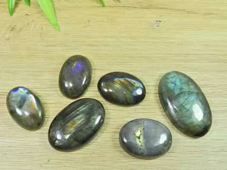 Натуральный золотисто-огненный лабрадорит овальный кабошон драгоценный камень лот 6 шт 26-39 мм RQ-2723