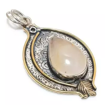 Натуральный золотой рутил, двухцветный кулон из стерлингового серебра 925 пробы, 2,64 дюйма, h9n45