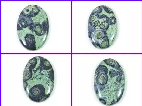 Натуральный звездный галактический камбаба яшма овальный кабошон драгоценный камень 04 шт. лот 38-41 мм RQ-1337