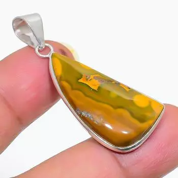 Подвеска из натурального океанического яшмы из стерлингового серебра 925 пробы 1,77 дюйма k8k02