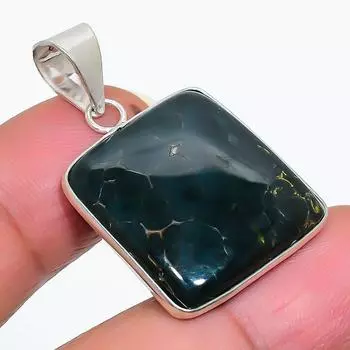 Natural Ocean Jasper Gemstone 925 Sterling Silver Jewelry Pendant 1.38 k5u30