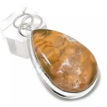 Natural Ocean Jasper Gemstone 925 Sterling Silver Jewelry Pendant 2.13 L2G31