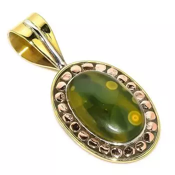 Natural Ocean Jasper TwoTone 925 Solid Sterling Silver Gift Pendant 1.50 b5r20