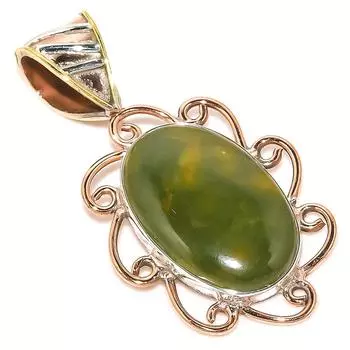 Natural Ocean Jasper TwoTone 925 Solid Sterling Silver Gift Pendant 1.50 s3Q48