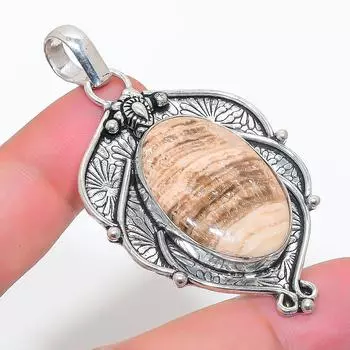 Подвеска из натурального оранжевого амазонита из стерлингового серебра 925 пробы 2,56 дюйма U6e39