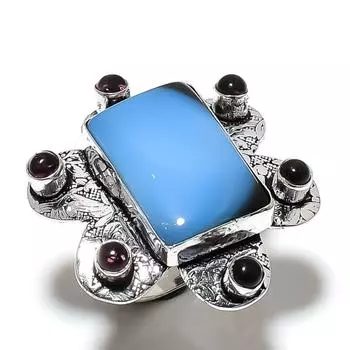 Natural Owyhee Opal, Amethyst Gemstone 925 Sterling Silver Ring Size 9 r5t94