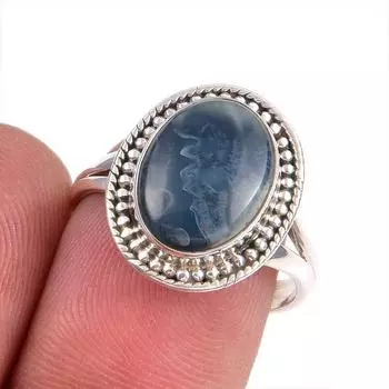 Natural Owyhee Opal Gemstone 925 Solid Sterling Silver Jewelry Ring S.7.5 A4k41