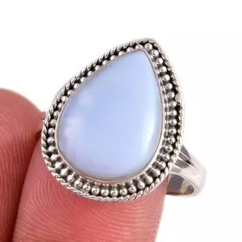Natural Owyhee Opal Gemstone 925 Solid Sterling Silver Jewelry Ring S.9.5 P7y92