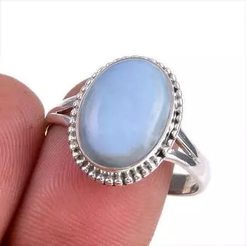 Natural Owyhee Opal Gemstone 925 Solid Sterling Silver Jewelry Ring S.9.5 h3K89