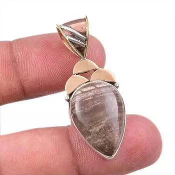 Natural Patrifide Wood 925 Solid Sterling Silver Gift TwoTone Pendant 1.50 U6t57