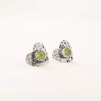 Natural Peridot Gemstone 925 Sterling Silver Jewelry Handmade Studs 0.6 For Her EE-143-8
