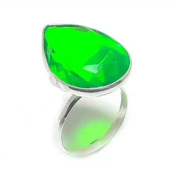 Natural Peridot Gemstone Handmade 925 Sterling Silver Jewelry Ring Size 7 S4i06