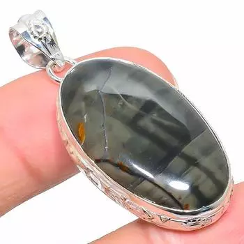 Natural Picasso Jasper Gemstone Handmade 925 Sterling Silver Pendant 1.89 L6m51