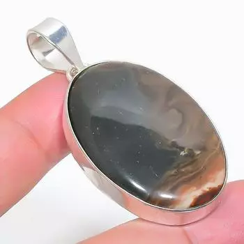 Natural Picture Jasper Gemstone 925 Sterling Silver Jewelry Pendant 2.29 k6K95