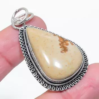 Natural Picture Jasper Gemstone 925 Sterling Silver Gift Pendant 2.17 N3p86