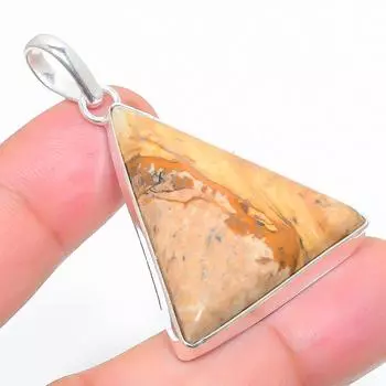 Natural Picture Jasper Gemstone 925 Sterling Silver Gift Pendant 1.89 M1V29