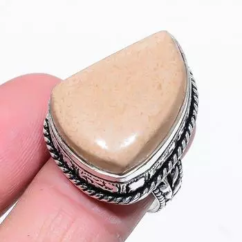 Natural Picture Jasper Gemstone Handmade 925 Sterling Silver Ring Size 9 v1S26