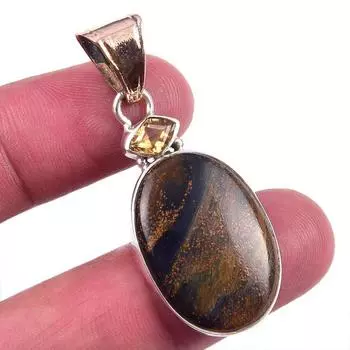Natural Pietersite,Citrine Gemstone 925 Solid Sterling Silver Pendant 1.75 f3l58