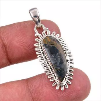Natural Pietersite Gemstone 925 Solid Sterling Silver Jewelry Pendant 1.50 A6e65