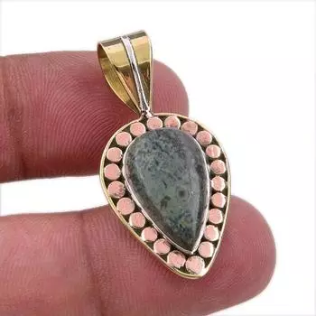 Natural Pietersite Gemstone 925 Solid Sterling Silver TwoTone Pendant 1.50 A5H99