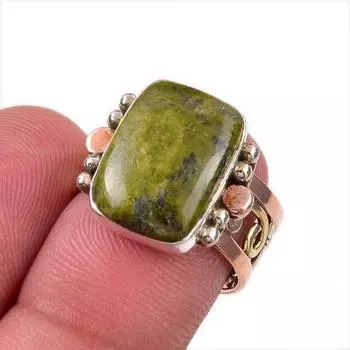 Natural Pietersite Gemstone 925 Solid Sterling Silver Two Tone Ring S.6.5 y1W92