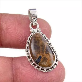 Natural Pietersite Gemstone 925 Solid Sterling Silver Jewelry Pendant 1.25 A8Q61