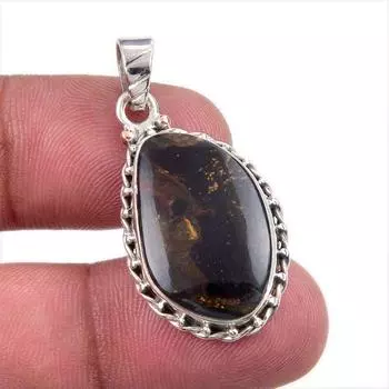 Natural Pietersite Gemstone 925 Solid Sterling Silver Jewelry Pendant 1.25 y9r47