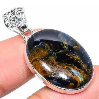 Natural Pietersite Gemstone 925 Solid Sterling Silver Jewelry Pendant 1.65 Z7f86