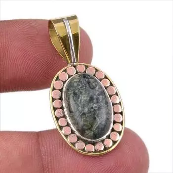 Natural Pietersite Gemstone 925 Solid Sterling Silver TwoTone Pendant 1.50 i5y66