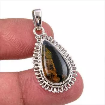Natural Pietersite Gemstone 925 Solid Sterling Silver Jewelry Pendant 1.50 R8F83