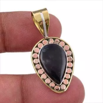 Natural Pietersite Gemstone 925 Solid Sterling Silver TwoTone Pendant 1.50 j9P04