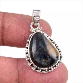 Natural Pietersite Gemstone 925 Solid Sterling Silver Jewelry Pendant 1.25 P9O64