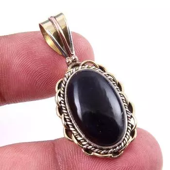 Natural Pietersite Gemstone 925 Solid Sterling Silver TwoTone Pendant 1.50 j4H84