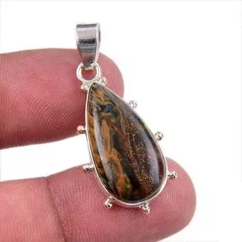 Natural Pietersite Gemstone 925 Solid Sterling Silver Jewelry Pendant 1.25 D6S06