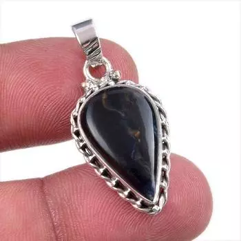 Natural Pietersite Gemstone 925 Solid Sterling Silver Jewelry Pendant 1.25 R6V02