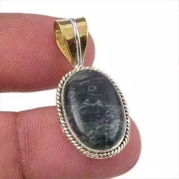 Natural Pietersite Gemstone 925 Solid Sterling Silver TwoTone Pendant 1.50 a1q63