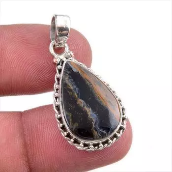 Natural Pietersite Gemstone 925 Solid Sterling Silver Jewelry Pendant 1.25 l9j14
