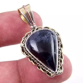 Natural Pietersite Gemstone 925 Solid Sterling Silver TwoTone Pendant 1.50 S4j28