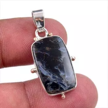 Natural Pietersite Gemstone 925 Solid Sterling Silver Jewelry Pendant 1.25 a1Q50