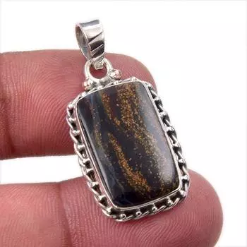 Natural Pietersite Gemstone 925 Solid Sterling Silver Jewelry Pendant 1.50 o6Q77