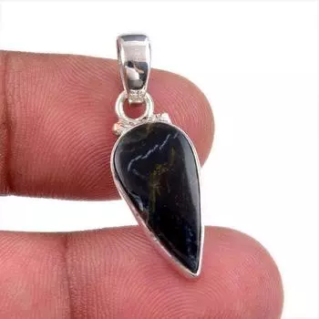 Natural Pietersite Gemstone 925 Solid Sterling Silver Jewelry Pendant 1.25 v9Q16